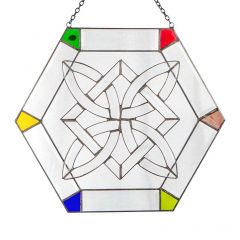 Celtic Hexagon Beveled Glass Suncatcher